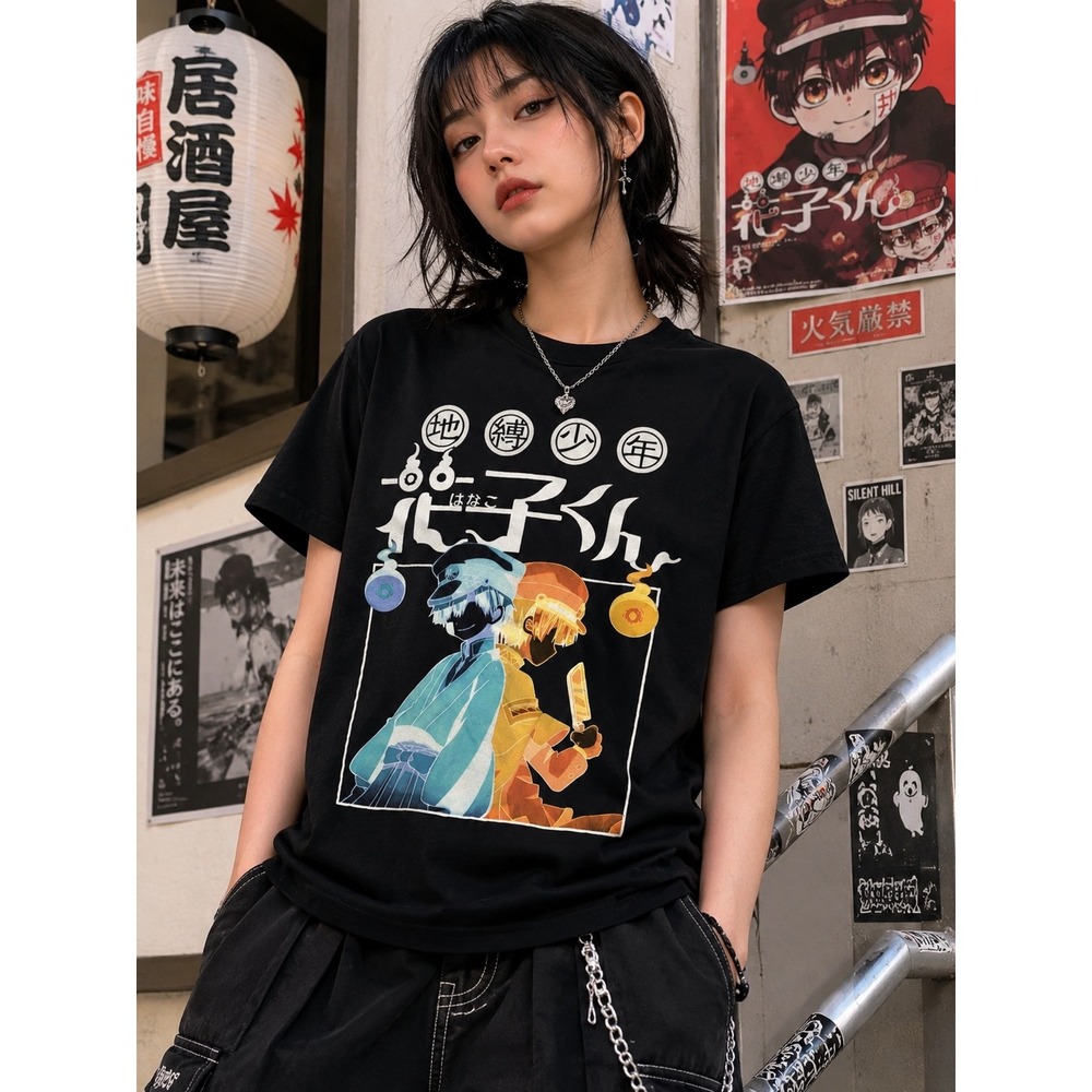 Toilet-Bound Hanako-kun Goodie Two Sleeves Anime T-Shirt Black XS Funimation